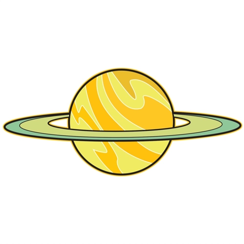 Space Explorers Theme Saturn with Rings Transparent Sticker